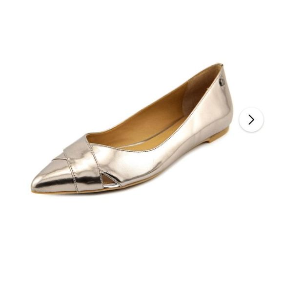 Calvin Klein Gailia SILVER Metallic Flats, Pointed Toe Shoe Size US Women's 5 - Picture 1 of 13